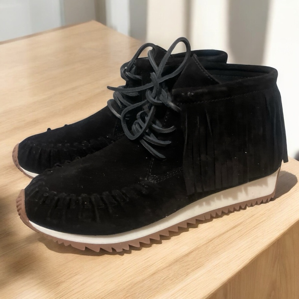 Michael Kors Black Fringe Women's Sneakers shoes size 6 - Picture 2 of 5